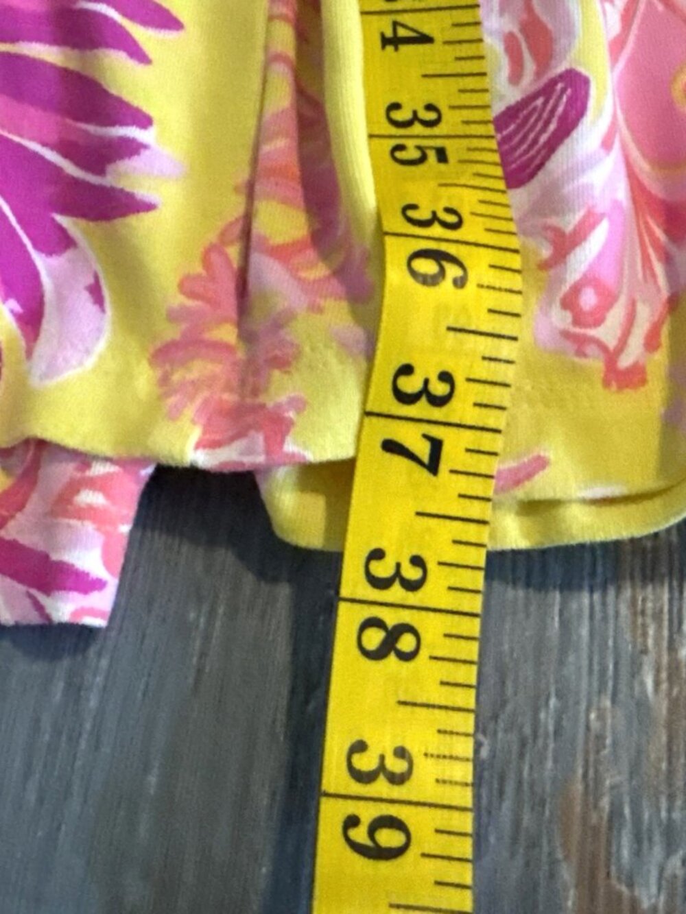 Lilly Pulitzer Folly Floral Wrap Dress Womens Large Yellow Pink Soft Knit Ruffle - Picture 7 of 10
